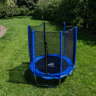 Батут DFC Trampoline Fitness с сеткой 12ft, синий